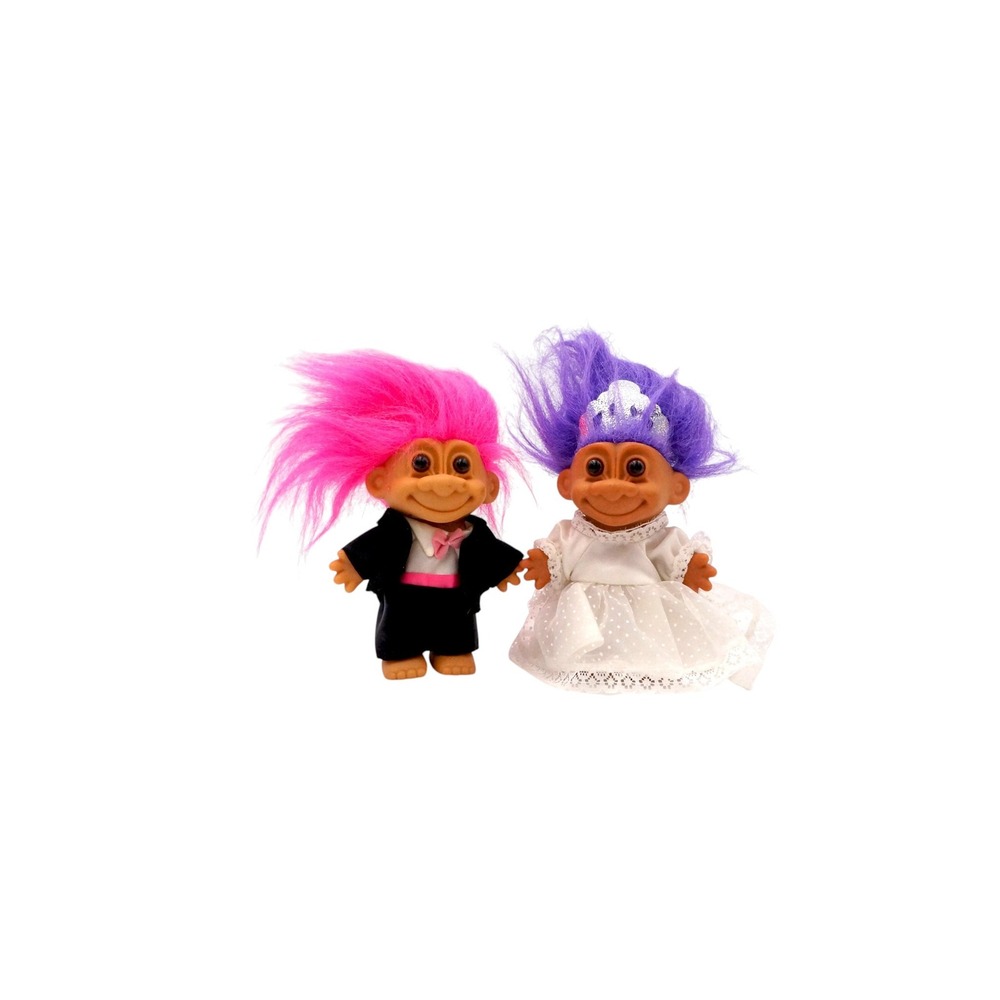 Vintage Troll Dolls Wedding Lot 16 Russ Bride Groom Mixed Colors - Picture 8 of 13